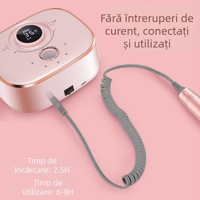 Oxxi polizor electric pentru unghii, cu mâner metalic, reîncărcabil