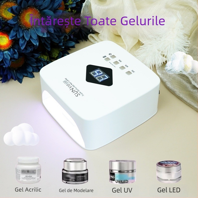 S10 Nouă lampă LED pentru unghii cu 30 LED-uri, 120W, încărcare reîncărcabilă, uscare gel și senzor inteligent