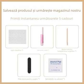 Autocolante pentru unghii cu efect Cat-Eye, design franțuzesc, lucrate manual