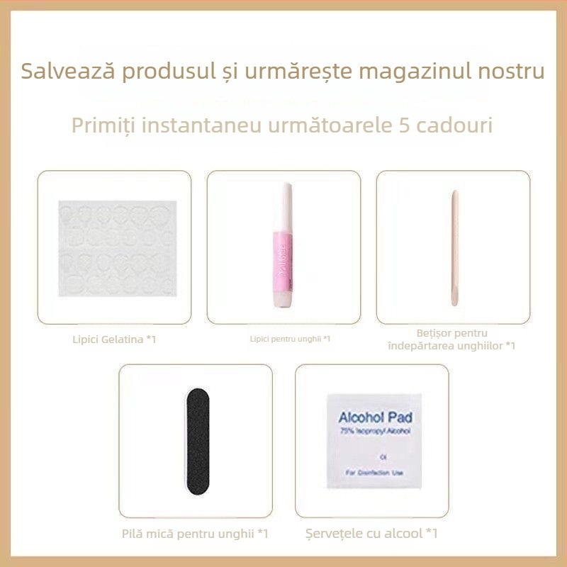 Autocolante pentru unghii cu efect Cat-Eye, design franțuzesc, lucrate manual