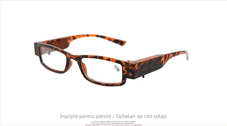 Ochelari de citit LED cu lumină, model T01, mărire 180%, ochelari pentru presbiopie