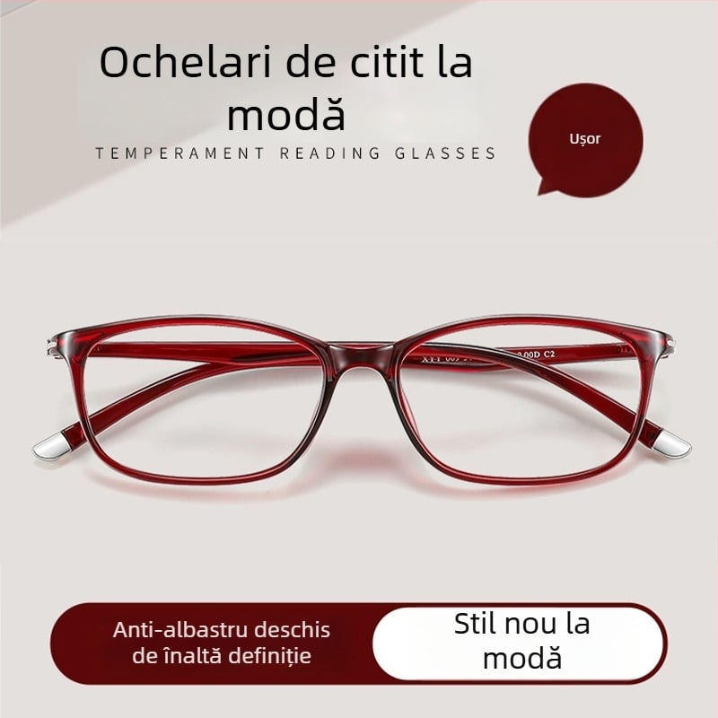 Ochelari de lectură ultra-ușori cu protecție împotriva luminii albastre, pentru femei, modelul 96003, eleganți și tineri, rame TR90