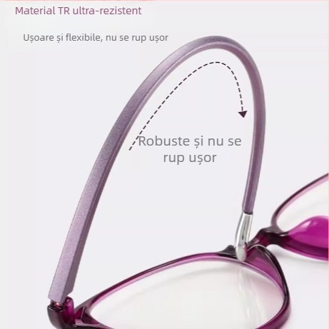 Ochelari de lectură de înaltă calitate pentru femei de vârstă mijlocie și vârstnice, protecție împotriva luminii albastre, ultra-ușoare, aspect vintage, ramă rotundă