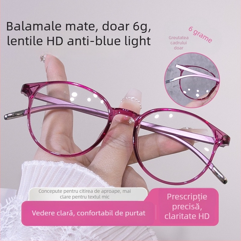 Ochelari de lectură de înaltă calitate pentru femei de vârstă mijlocie și vârstnice, protecție împotriva luminii albastre, ultra-ușoare, aspect vintage, ramă rotundă