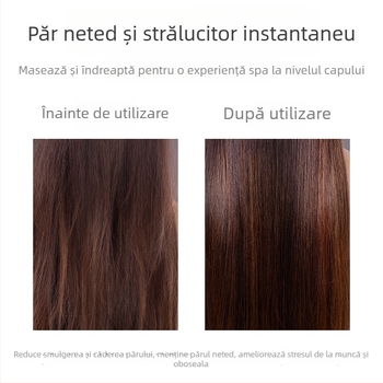 Pieptene pentru păr cu peri din con de pin, îngrijire păr, masaj scalp, netezire păr, volum, pernă de aer, pentru femei