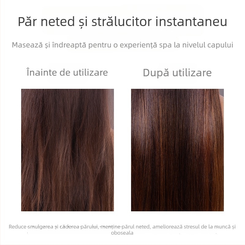Pieptene pentru păr cu peri din con de pin, îngrijire păr, masaj scalp, netezire păr, volum, pernă de aer, pentru femei