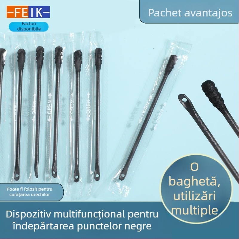 Instrument pentru eliminarea punctelor negre cu ac de acnee și racletă pentru nas – dispozitiv de unică folosință