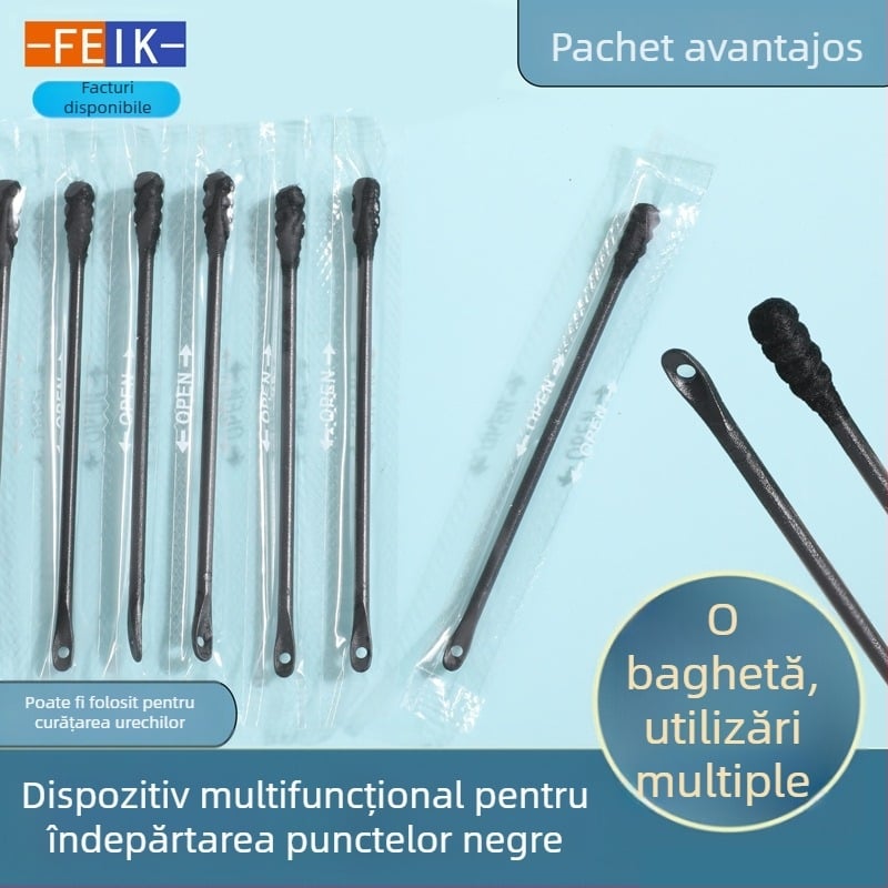 Instrument pentru eliminarea punctelor negre cu ac de acnee și racletă pentru nas – dispozitiv de unică folosință