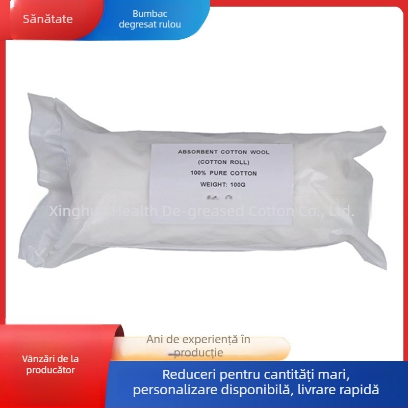 Pachet de 100 g cu role mici de bumbac pentru demachiere