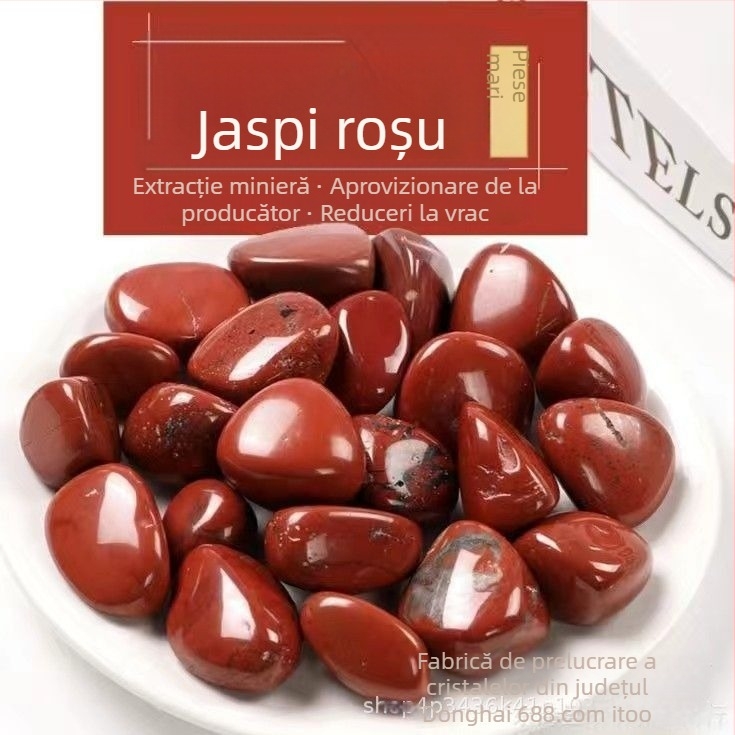 Jasp roșu natural, granule mari, piatră de aromaterapie, decor de birou, obiect din cristal