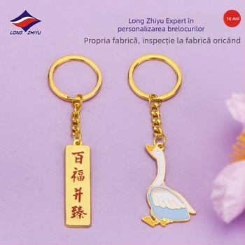 Long Zhiyu breloc personalizat din aliaj de zinc – pandantiv de aniversare, finis metalic