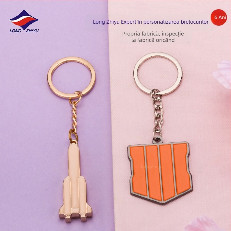Long Zhiyu breloc personalizat din aliaj de zinc – pandantiv de aniversare, finis metalic