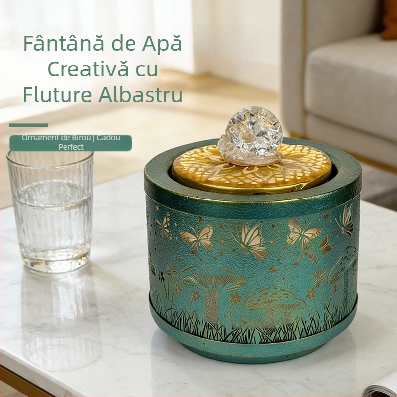 Nou stil chinezesc decor din fier cu fluture și floare, fântură cu apă curgătoare, decor simplu pentru sufragerie, talisman pentru prosperitate
