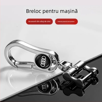 Breloc metalic cu inele duble, unisex, pentru chei de mașină, design minimalist