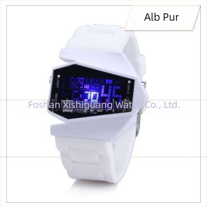 Ceas digital pentru elevi cu afișaj luminos, cadran mare de 46 mm, curea din silicon, carcasă din rășină, mecanism electronic