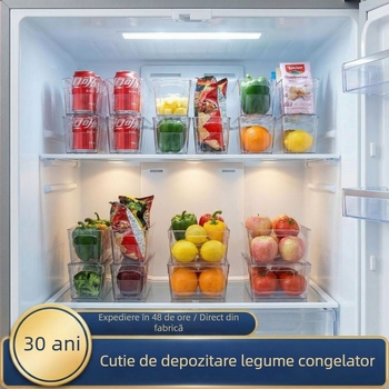 Cutie de depozitare pentru frigider, stil sertar de bucătărie, recipient îngust pentru congelator, organizarea alimentelor și ouălor