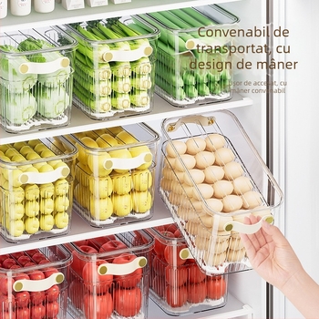Cutie de depozitare alimentară, cu capacitate mare, în stil luxos discret, pentru bucătărie și frigider, cu mâner