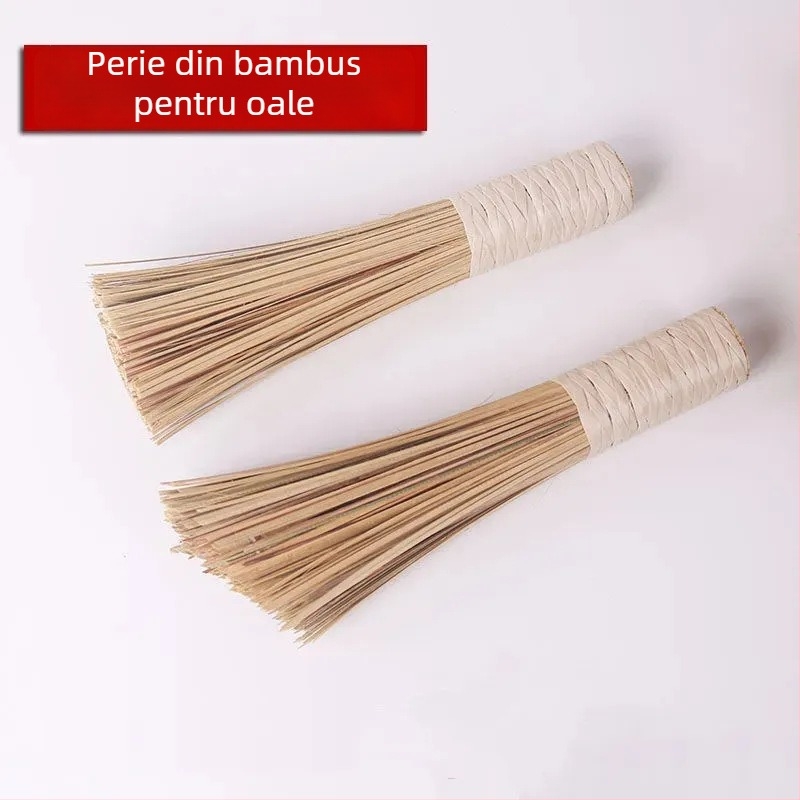 Perie de oale din bambus cu mâner lung, pentru bucătărie
