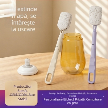 Perie de curățare cu mâner lung pentru căni, sticle, paie și capace.