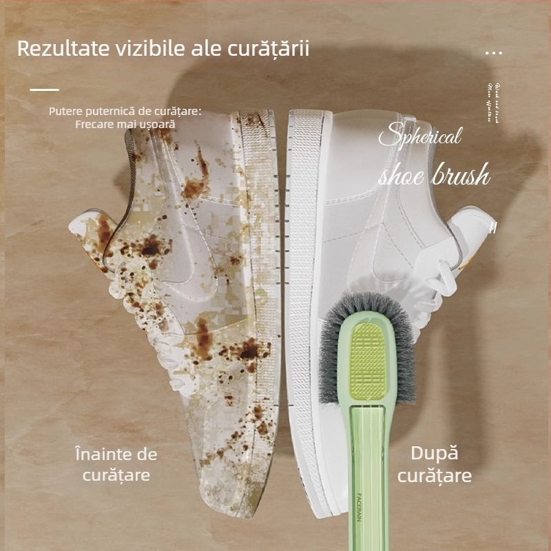 Perie pentru pantofi cu două capete, cinci fețe, pentru îngrijirea velurului și nubukului
