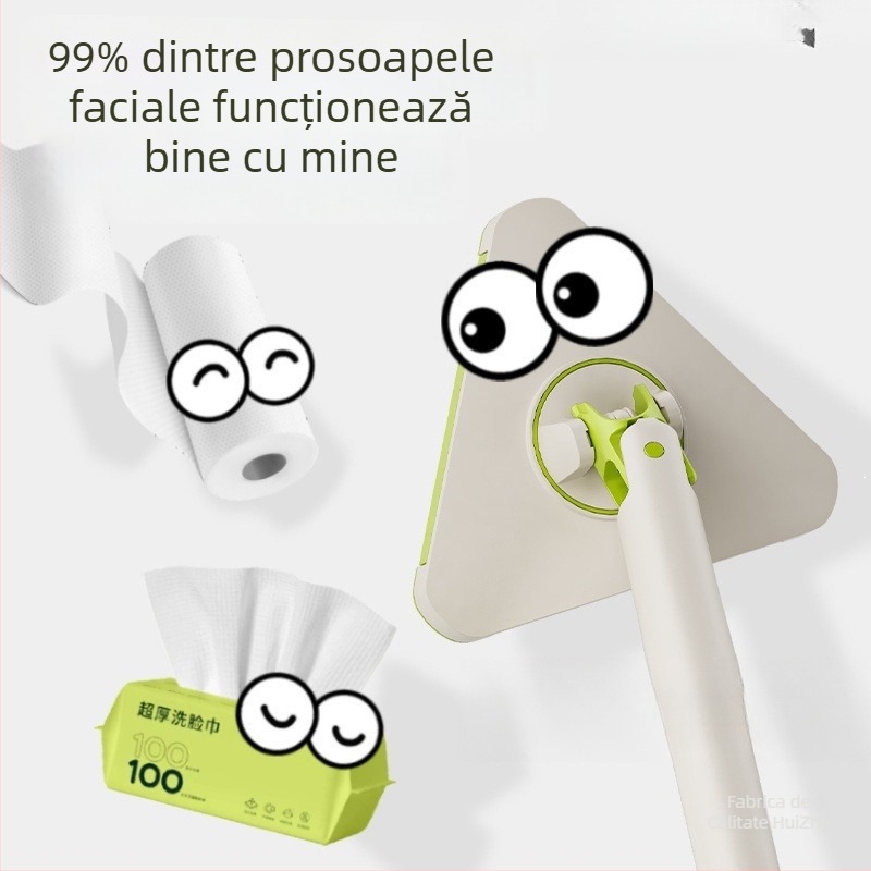 Suport triunghiular din aluminiu pentru cârpe de mop, model nou, utilizare fără atingere cu mâna, tip plat mic, pentru cârpe și prosoape
