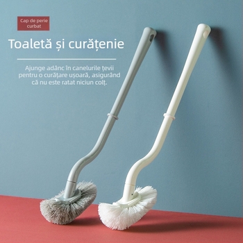 Perie de toaletă dintr-o singură bucată, cu mâner lung și peri rigizi pentru curățare temeinică, fără colțuri moarte, design fără găuri