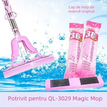 Jiabijie 3029 Cap de mop cu burete Magic – înlocuire, 36 cm, a treia generație, pliere parțială, cap mop PVA și bumbac