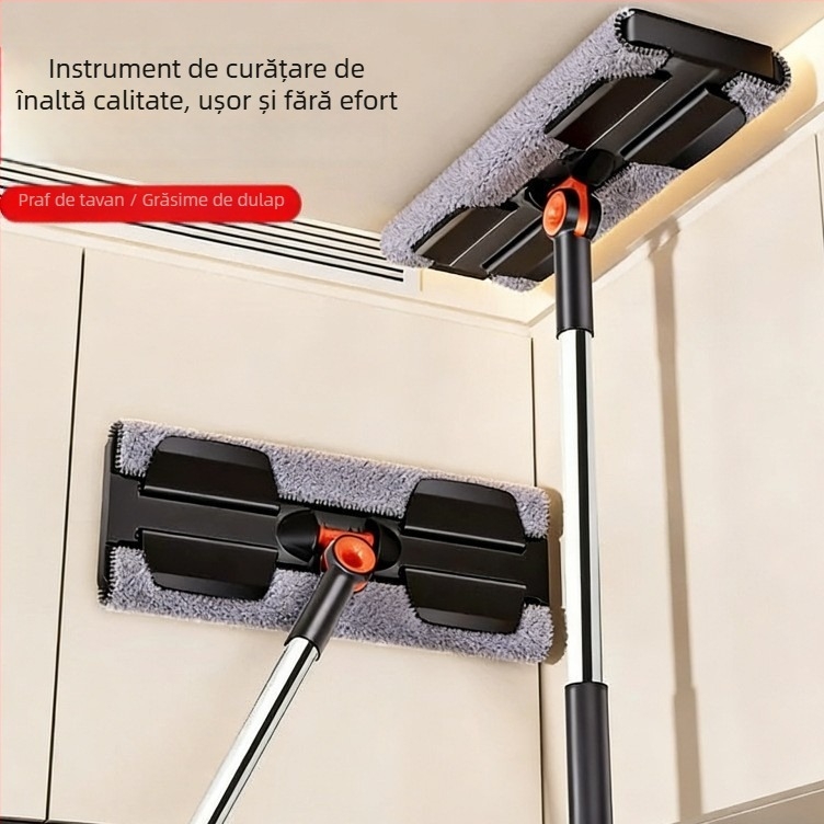 Mop cu cadru din aliaj de aluminiu, fără spălare manuală, mop plat mare pentru casă și birou, material de curățare îngroșat