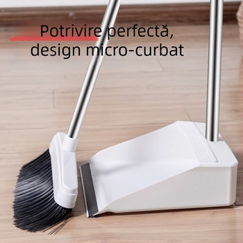 Set adaptabil perie și făraș cu peri moi pentru baie și bucătărie