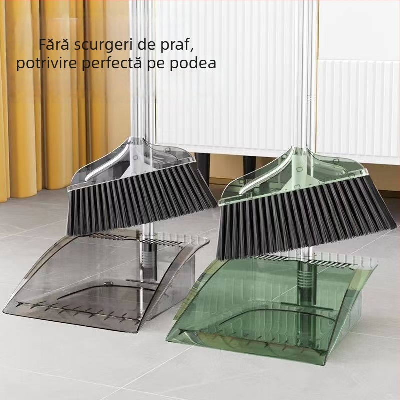 Set mătură și lingură pentru praf, transparent, îngroșat, mare pentru uz casnic – două piese