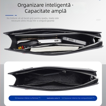 Geantă de umăr pentru bărbați din PU neagră, formă pătrată compactă, încăpătoare pentru tabletă de 10 inchi, mare capacitate, stil urban simplu