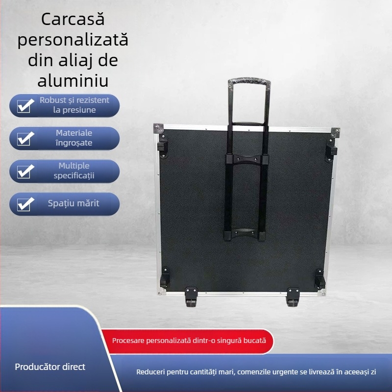 Valiză din aliaj de aluminiu cu role pentru instrumente, impermeabilă și rezistentă la șocuri, personalizabilă pentru echipament fotografic
