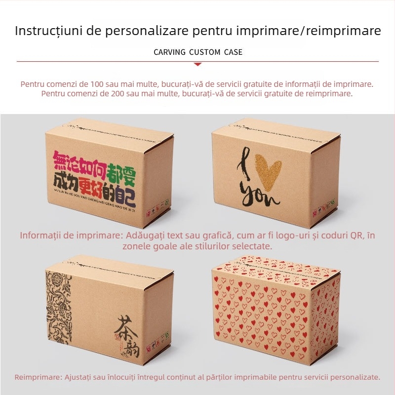 Cutie carton cu fermoar și slogan pentru comerț electronic, sigilare fără bandă, carton ondulat, imprimare digitală, extra rigid, dimensiuni interne 420×200×255 mm, externe 430×210×270 mm, model 70