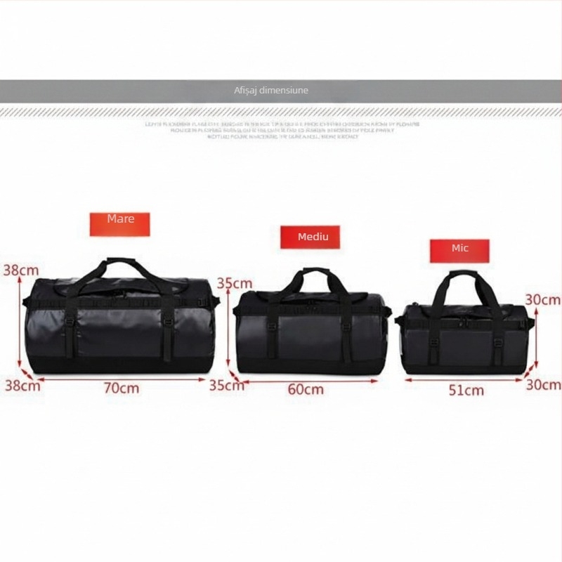 Rucsac pentru drumeții în aer liber, impermeabil, unisex, cilindric, cu capacitate mare pentru călătorii.