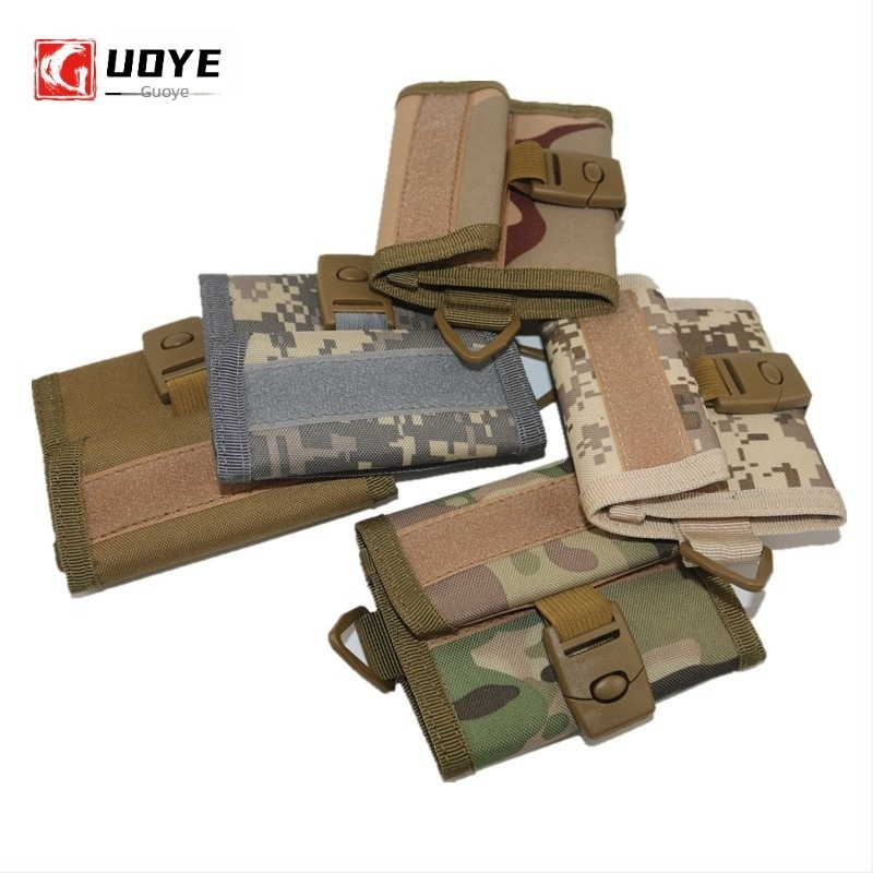 Portofel tactic camuflat exterior, cu buzunar pentru carduri și inel pentru chei – portofel scurt bi-fold