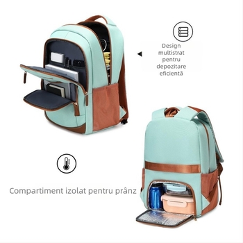 Rucsac de călătorie cu capacitate mare și design color-block, rucsac pentru laptop de 15 inch, unisex