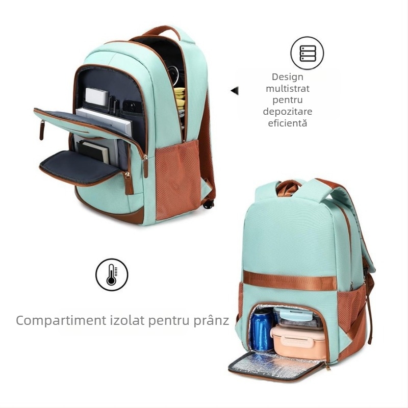 Rucsac de călătorie cu capacitate mare și design color-block, rucsac pentru laptop de 15 inch, unisex