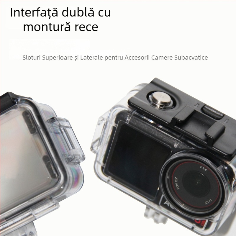 Carcasă impermeabilă pentru DJI Action5 Pro/4/3 — husă de scufundare la 60 m, accesoriu pentru cameră de acțiune