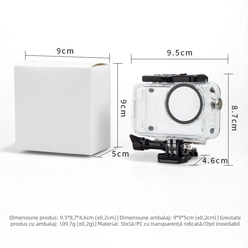 Carcasă impermeabilă pentru DJI Action5 Pro/4/3 — husă de scufundare la 60 m, accesoriu pentru cameră de acțiune