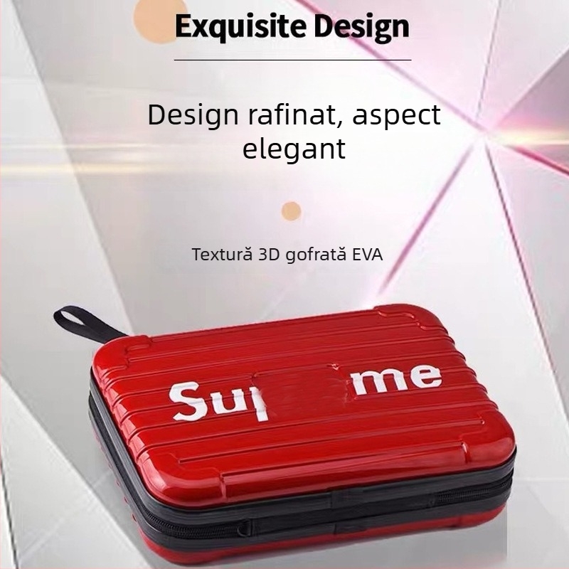 Husă de depozitare pentru unelte de coafură, cu carcasă rigidă și curea de talie, cu foarfece și instrument electric de stilizare