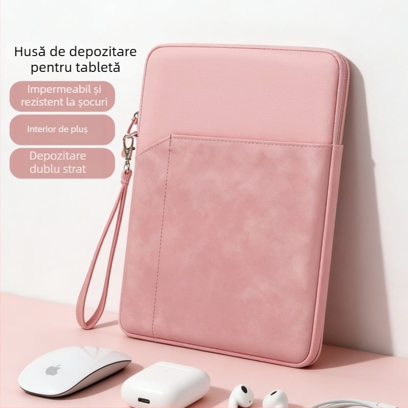 Geantă de stocare pentru iPad cu căptușeală de catifea, protecție la șocuri și praf, husă de tabletă ușoară și portabilă