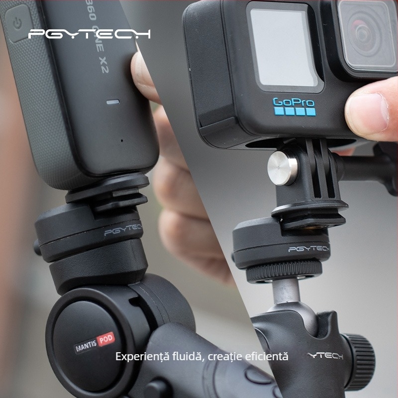 PGYTECH CapLock Kit pentru cameră de acțiune, sistem rapid de montaj și cap ball-head, accesorii adaptor