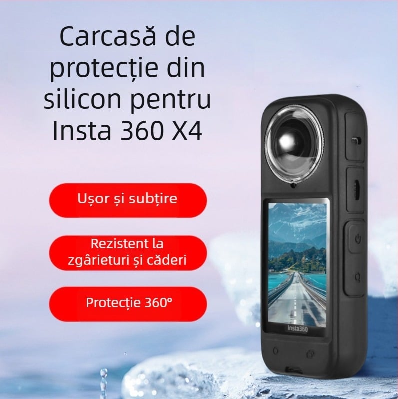 Insta360 X4 Capac din silicon pentru lentilă și capac de protecție a carcasei