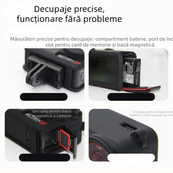 Carcasă din silicon pentru DJI Action 5 Pro/4/3 – protecție anti-cadere, anti-pierdere pentru camere sportive