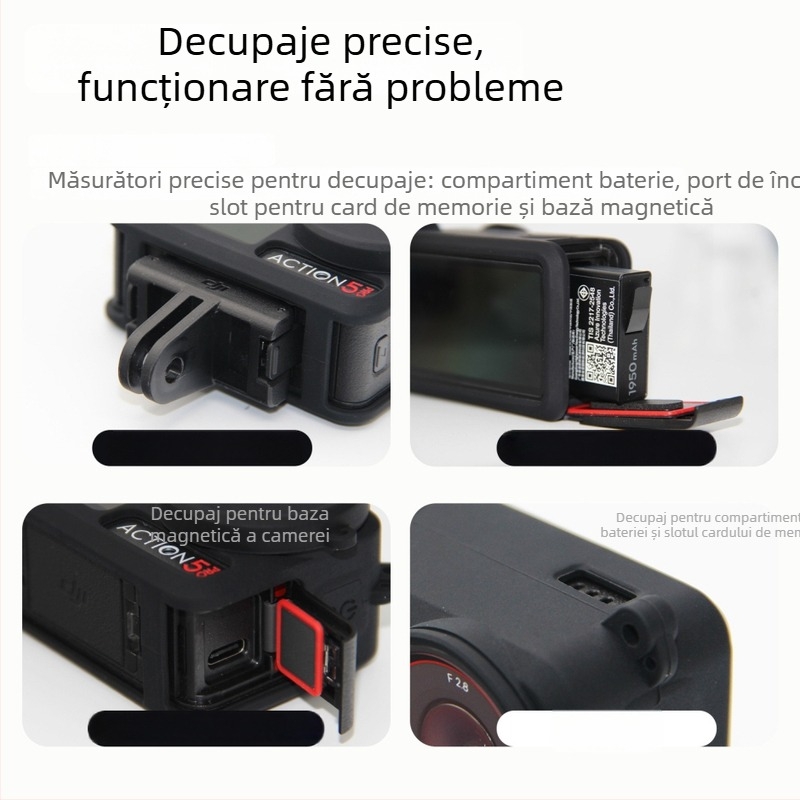 Carcasă din silicon pentru DJI Action 5 Pro/4/3 – protecție anti-cadere, anti-pierdere pentru camere sportive