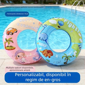 Inel de înot gonflabil cu model cartoon, pentru copii și sugari, gros, design antiînclinare