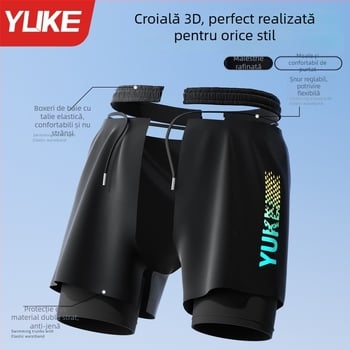 Costum de baie bărbătesc, două straturi, 2026, pentru adulți, design anti-jenă, set complet pentru băi termale