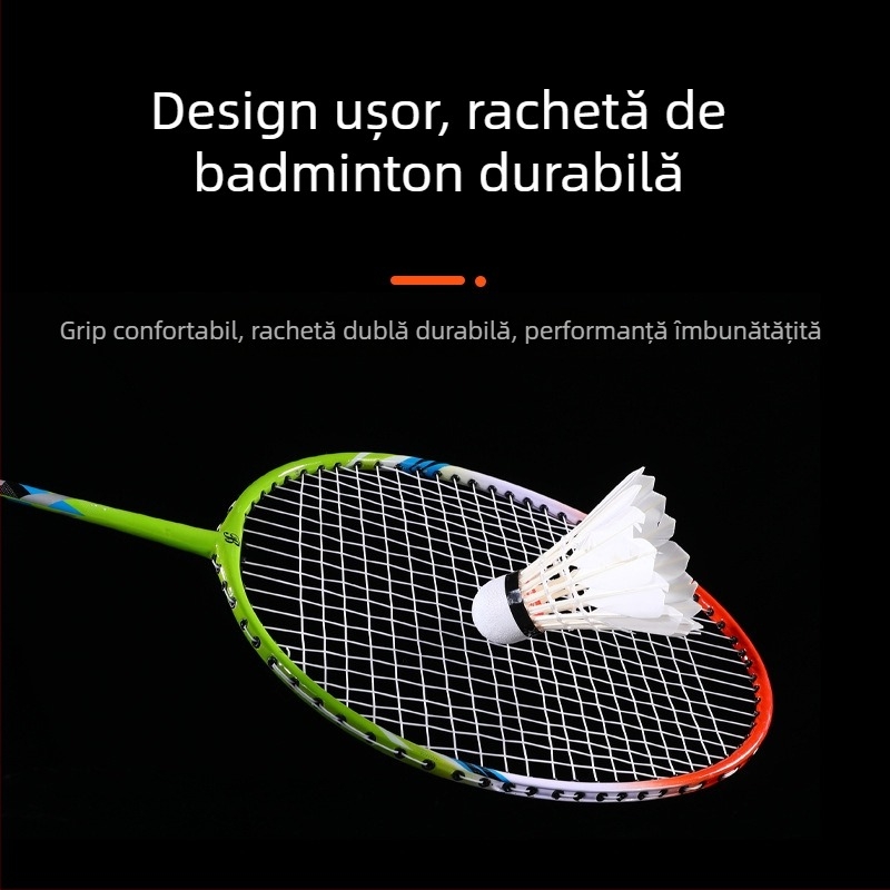 Set cu două rachete de badminton pentru începători – ideal pentru antrenament în familie și fitness