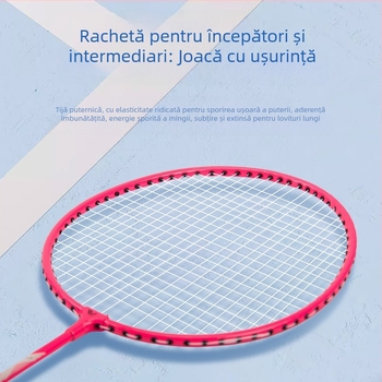 Set de rachete de badminton pentru începători, rachete de antrenament ultra-ușoare din aliaj de fier, set universal de 2 bucăți