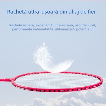 Set de rachete de badminton pentru începători, rachete de antrenament ultra-ușoare din aliaj de fier, set universal de 2 bucăți